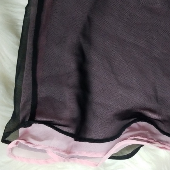 VINTAGE Fantasies chiffon Lace Slip pink black Sz S women’s sexy lingerie Y2K - Picture 10 of 15